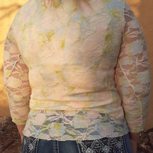 Coldwater Creek, sz s lace floral blouse - Picture 7 of 9